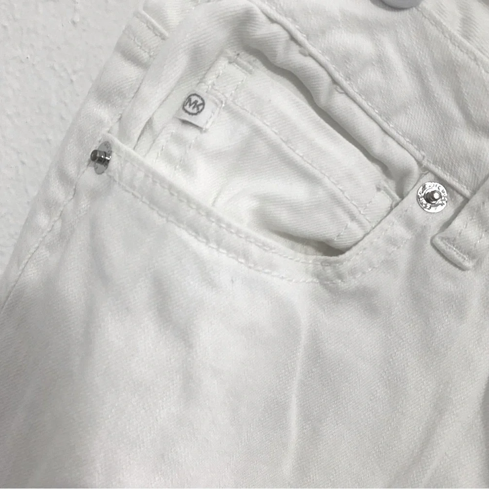 Michael Kors Womens Capri Denim Jeans Size 6 White Cotton/Spandex Summer EUC